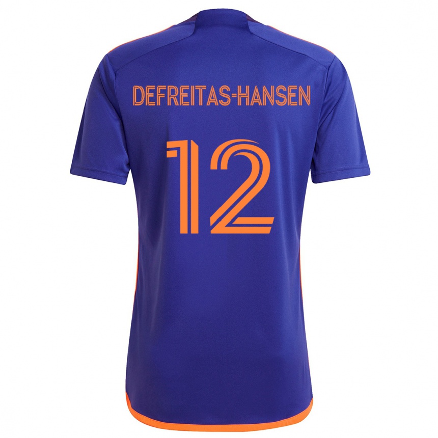 Niño Fútbol Camiseta Nicholas Defreitas-Hansen #12 Púrpura Naranja 2ª Equipación 2024/25 México