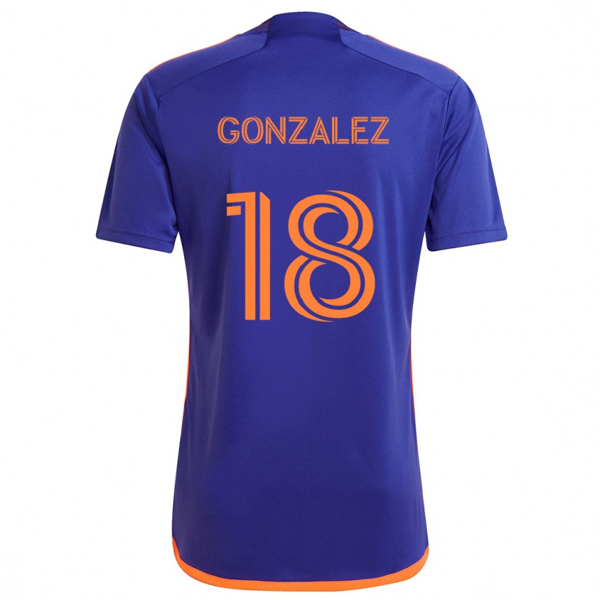 Niño Fútbol Camiseta Diego Gonzalez #18 Púrpura Naranja 2ª Equipación 2024/25 México