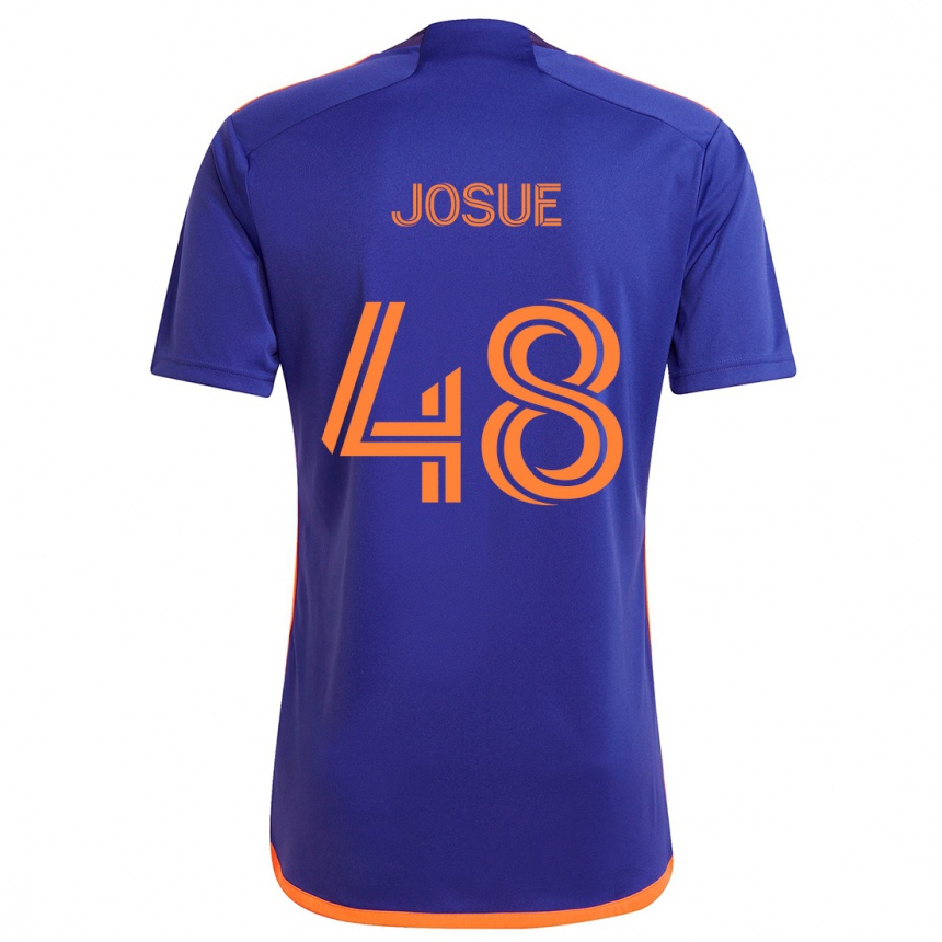 Niño Fútbol Camiseta Josué #48 Púrpura Naranja 2ª Equipación 2024/25 México