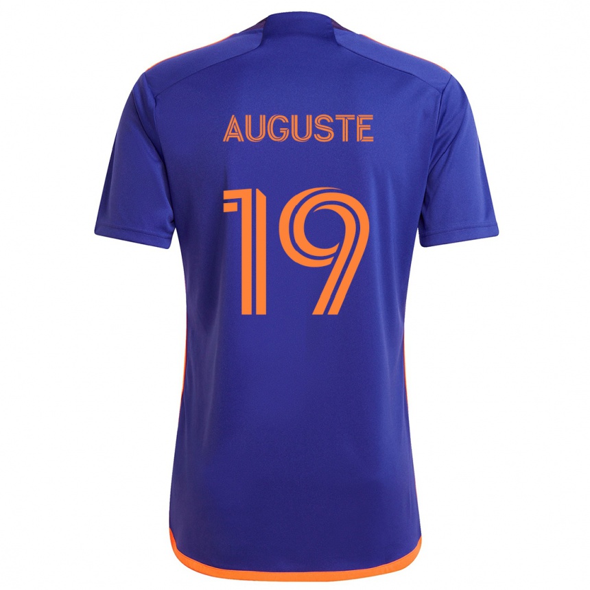 Niño Fútbol Camiseta Charles Auguste #19 Púrpura Naranja 2ª Equipación 2024/25 México