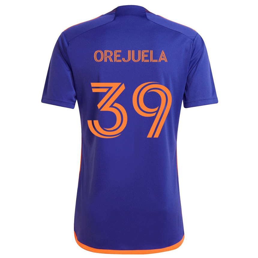 Niño Fútbol Camiseta Jesus Orejuela #39 Púrpura Naranja 2ª Equipación 2024/25 México