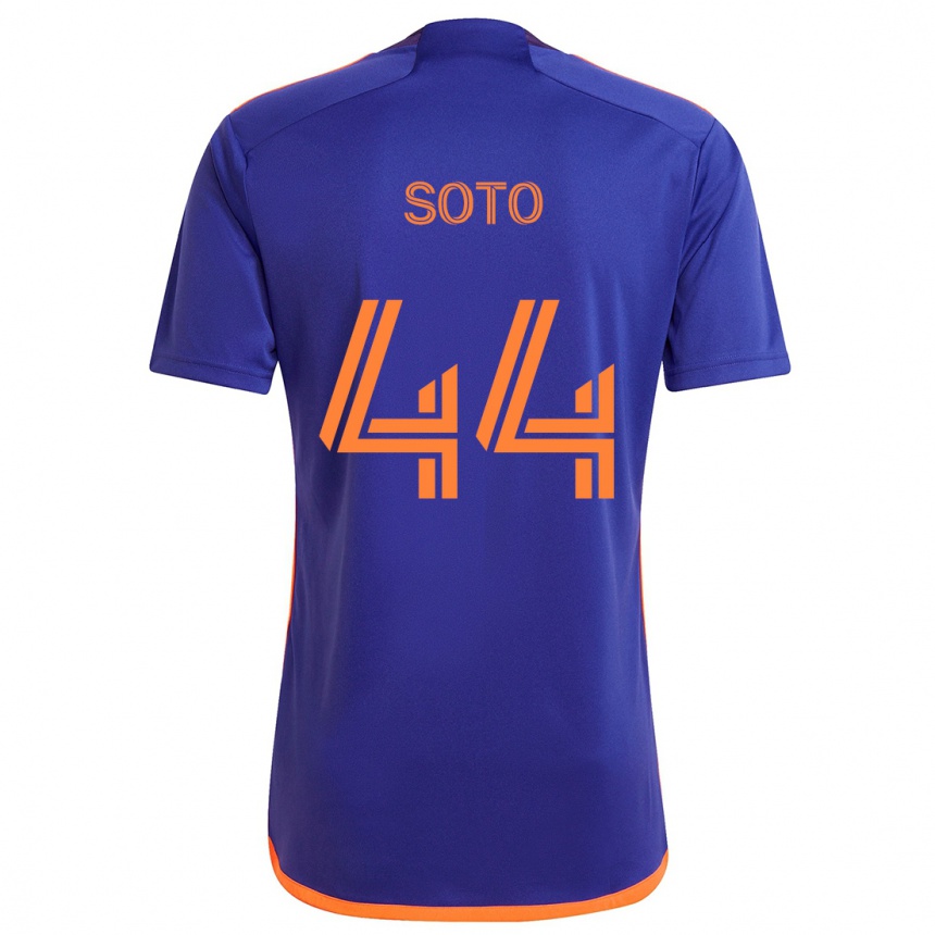 Niño Fútbol Camiseta Ezekiel Soto #44 Púrpura Naranja 2ª Equipación 2024/25 México