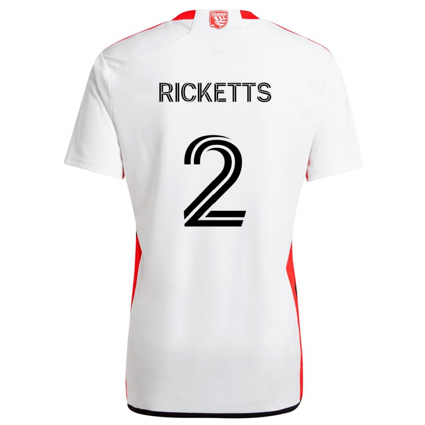 Niño Fútbol Camiseta Jamar Ricketts #2 Blanco Rojo 2ª Equipación 2024/25 México