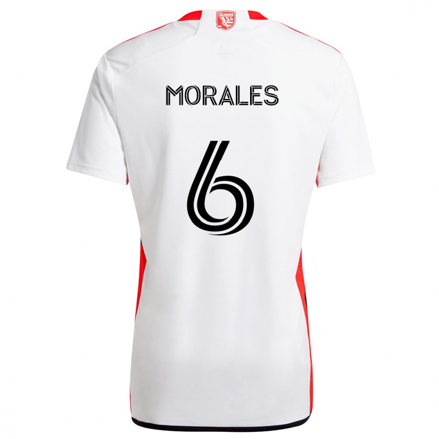 Niño Fútbol Camiseta Alfredo Morales #6 Blanco Rojo 2ª Equipación 2024/25 México