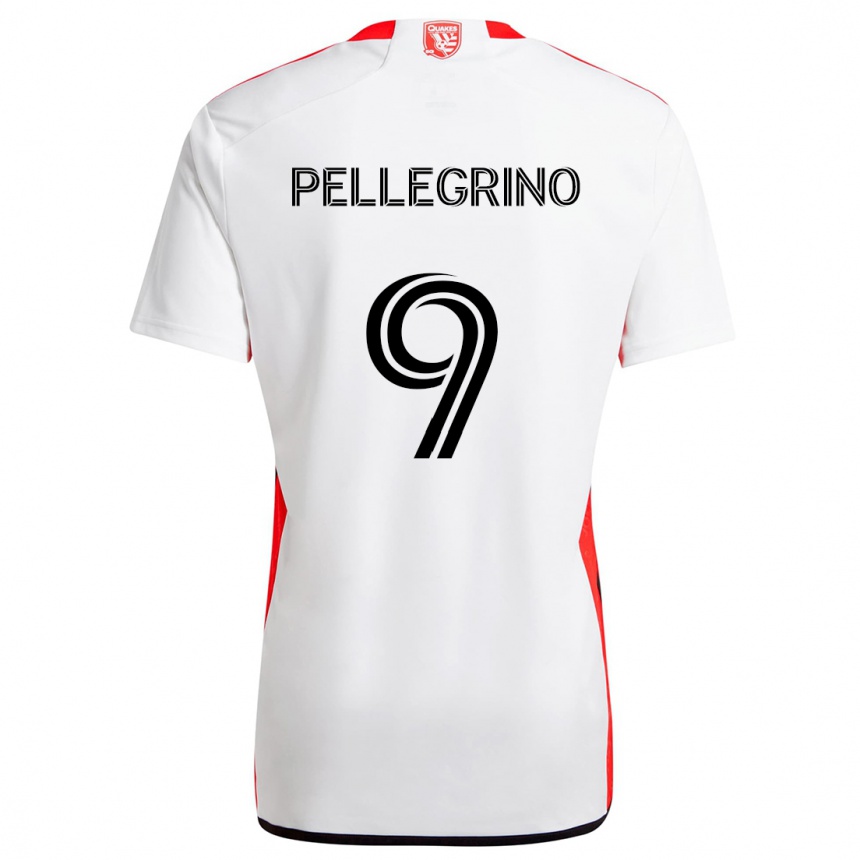 Niño Fútbol Camiseta Amahl Pellegrino #9 Blanco Rojo 2ª Equipación 2024/25 México