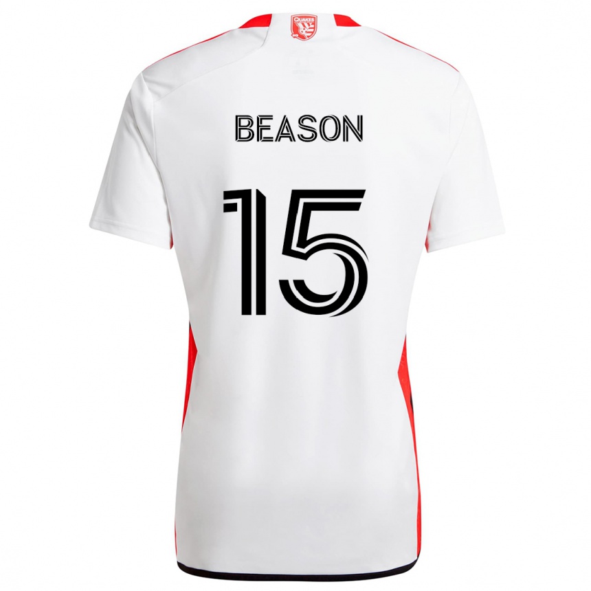 Niño Fútbol Camiseta Tanner Beason #15 Blanco Rojo 2ª Equipación 2024/25 México