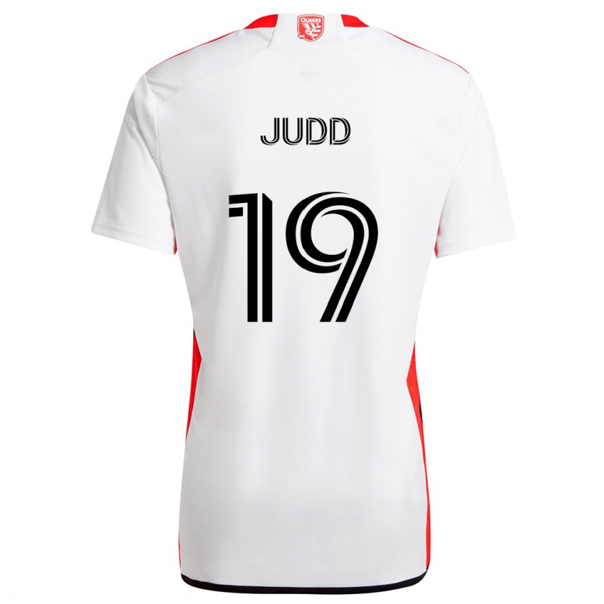 Niño Fútbol Camiseta Preston Judd #19 Blanco Rojo 2ª Equipación 2024/25 México