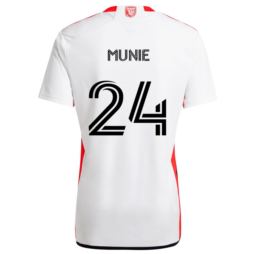 Niño Fútbol Camiseta Daniel Munie #24 Blanco Rojo 2ª Equipación 2024/25 México