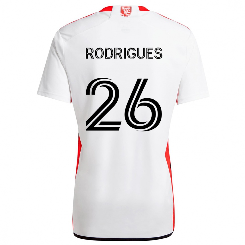 Niño Fútbol Camiseta Rodrigues #26 Blanco Rojo 2ª Equipación 2024/25 México