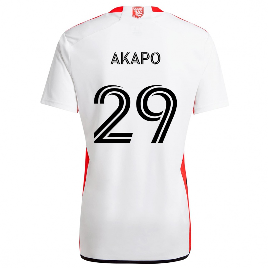 Niño Fútbol Camiseta Carlos Akapo #29 Blanco Rojo 2ª Equipación 2024/25 México