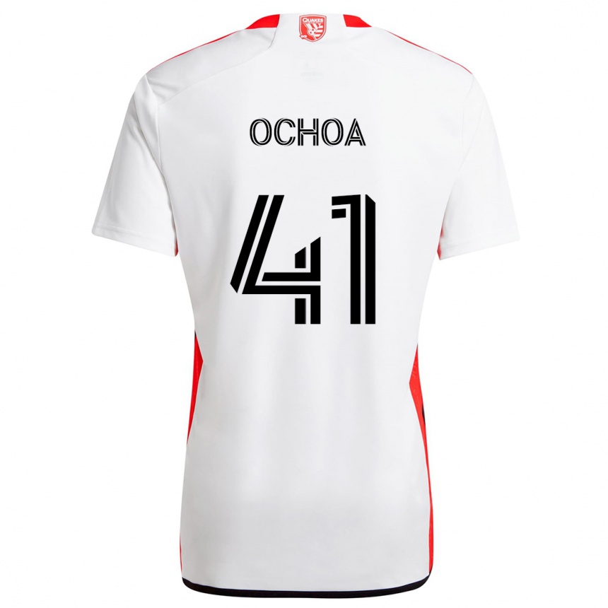 Niño Fútbol Camiseta Emmanuel Ochoa #41 Blanco Rojo 2ª Equipación 2024/25 México