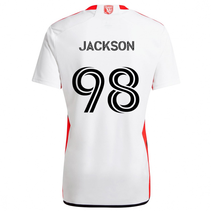 Niño Fútbol Camiseta Jacob Jackson #98 Blanco Rojo 2ª Equipación 2024/25 México