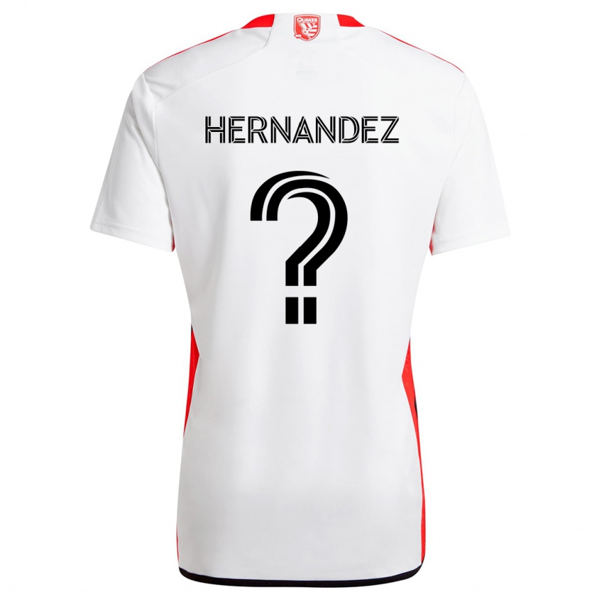 Niño Fútbol Camiseta Oliver Hernandez #0 Blanco Rojo 2ª Equipación 2024/25 México