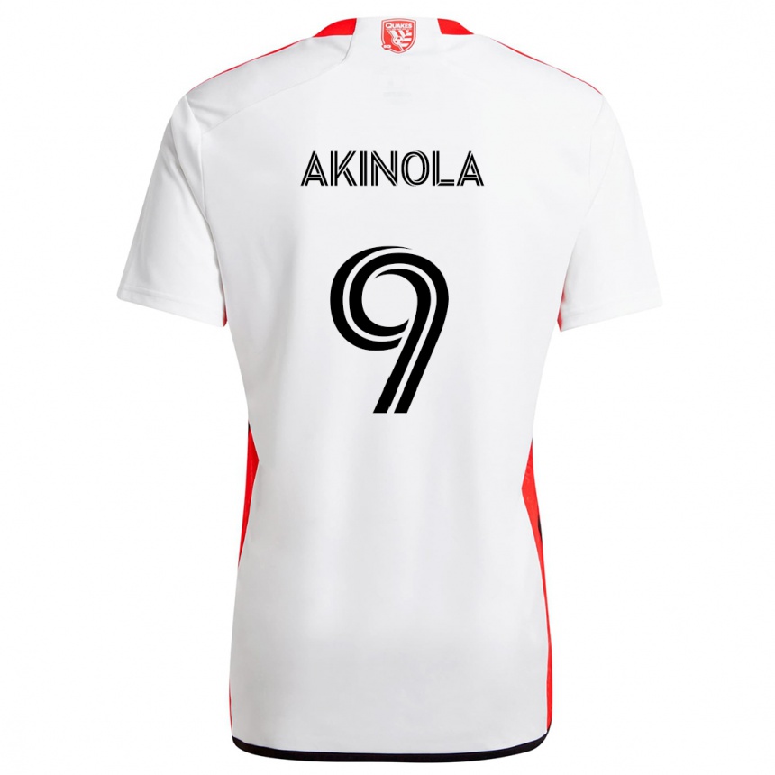 Niño Fútbol Camiseta Ayo Akinola #9 Blanco Rojo 2ª Equipación 2024/25 México