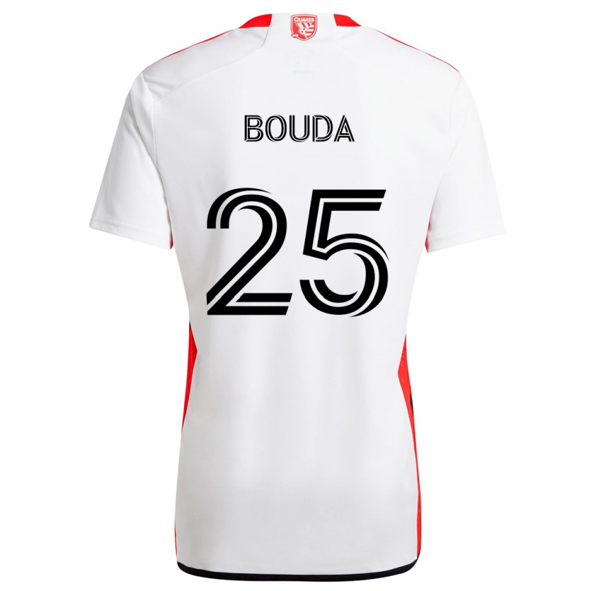 Niño Fútbol Camiseta Ousseni Bouda #25 Blanco Rojo 2ª Equipación 2024/25 México