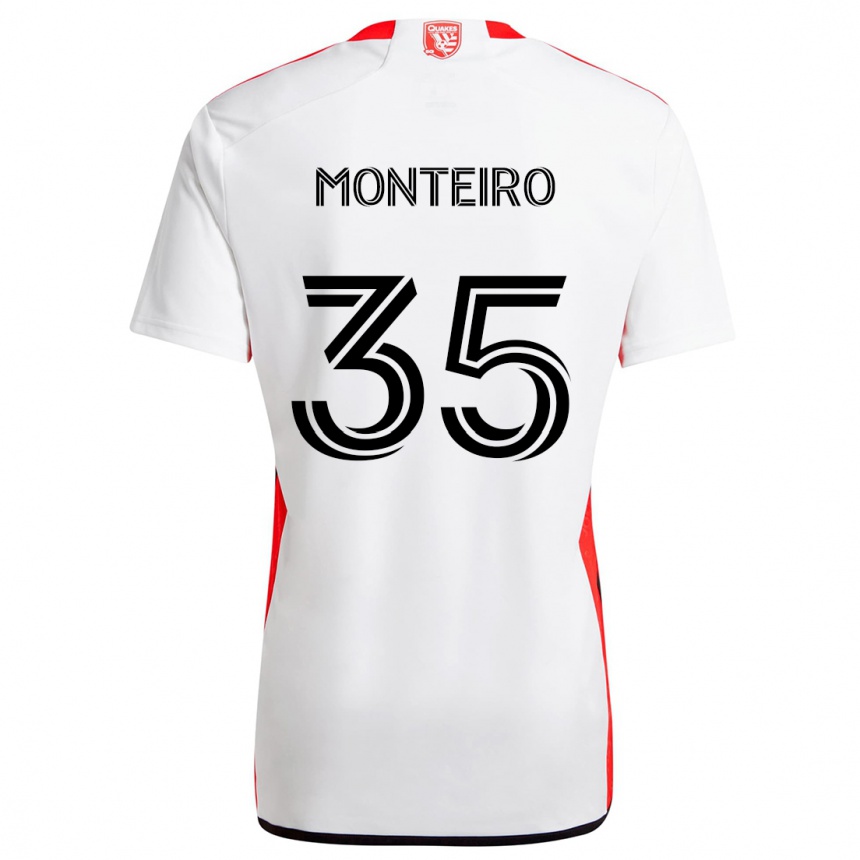 Niño Fútbol Camiseta Jamiro Monteiro #35 Blanco Rojo 2ª Equipación 2024/25 México