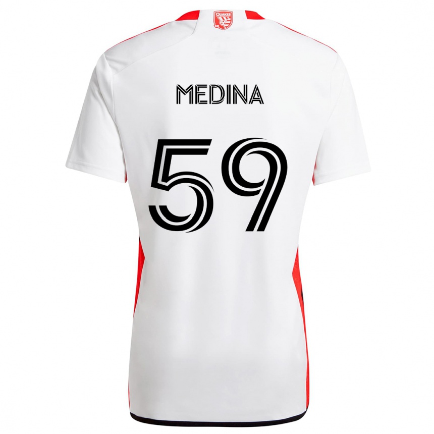 Niño Fútbol Camiseta Cruz Medina #59 Blanco Rojo 2ª Equipación 2024/25 México