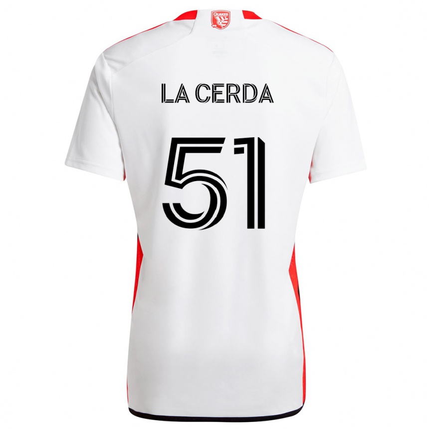 Niño Fútbol Camiseta Eric De La Cerda #51 Blanco Rojo 2ª Equipación 2024/25 México