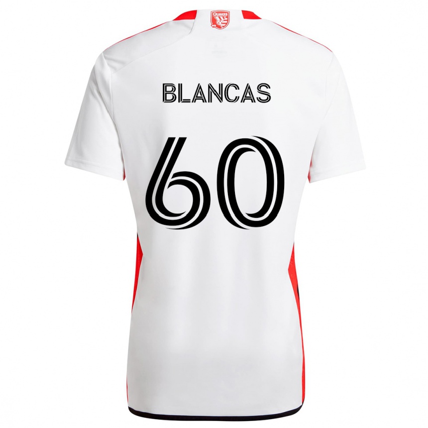 Niño Fútbol Camiseta Eduardo Blancas #60 Blanco Rojo 2ª Equipación 2024/25 México