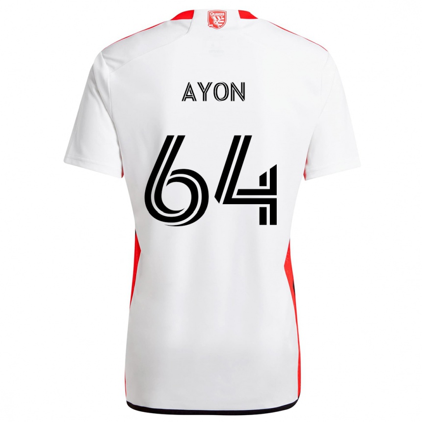 Niño Fútbol Camiseta Jerry Ayon #64 Blanco Rojo 2ª Equipación 2024/25 México