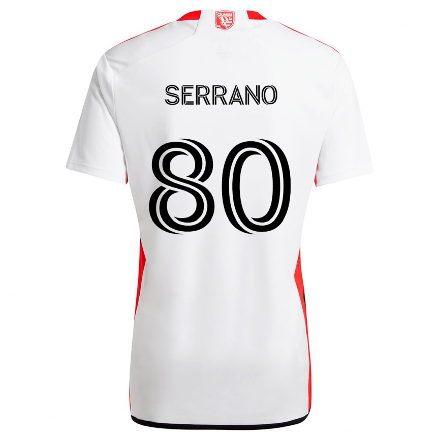 Niño Fútbol Camiseta David Serrano #80 Blanco Rojo 2ª Equipación 2024/25 México