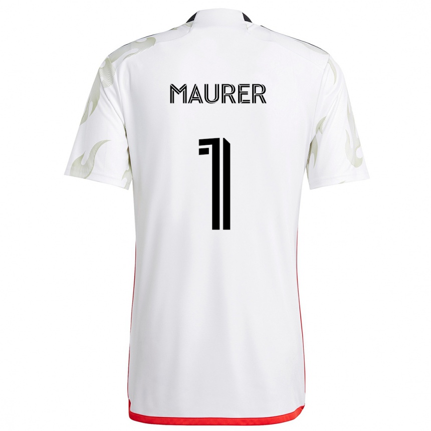 Niño Fútbol Camiseta Jimmy Maurer #1 Blanco Rojo Negro 2ª Equipación 2024/25 México