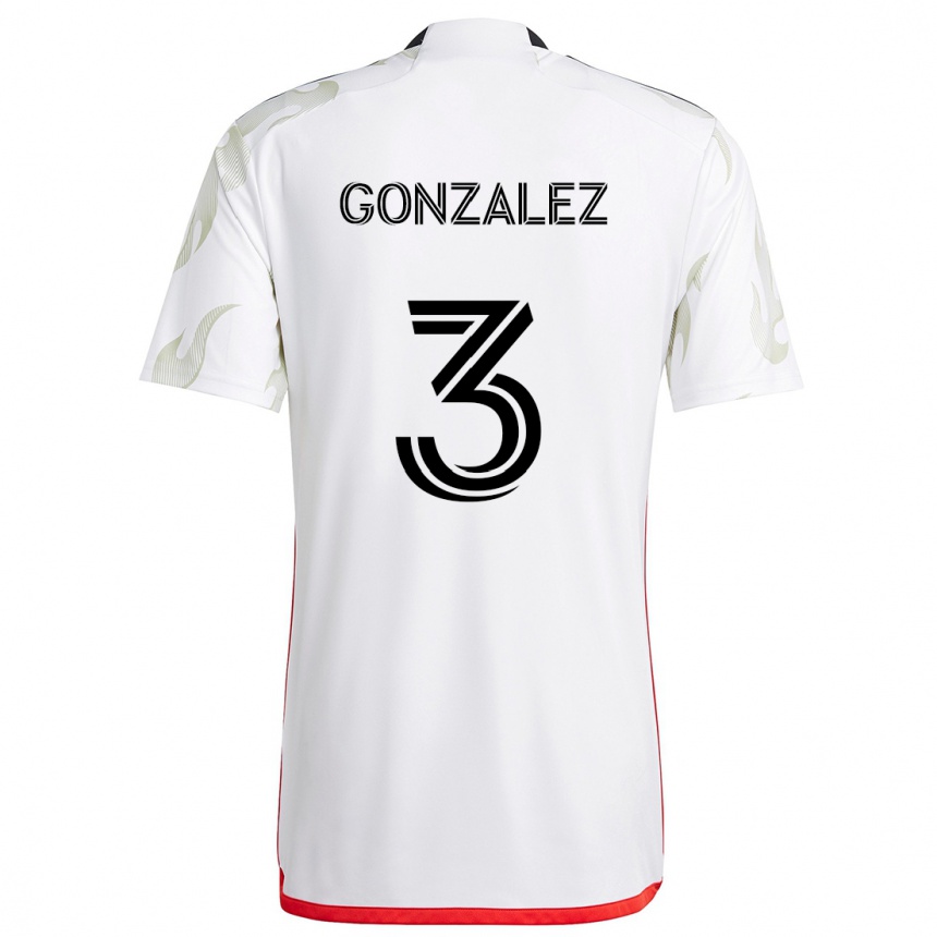 Niño Fútbol Camiseta Omar González #3 Blanco Rojo Negro 2ª Equipación 2024/25 México