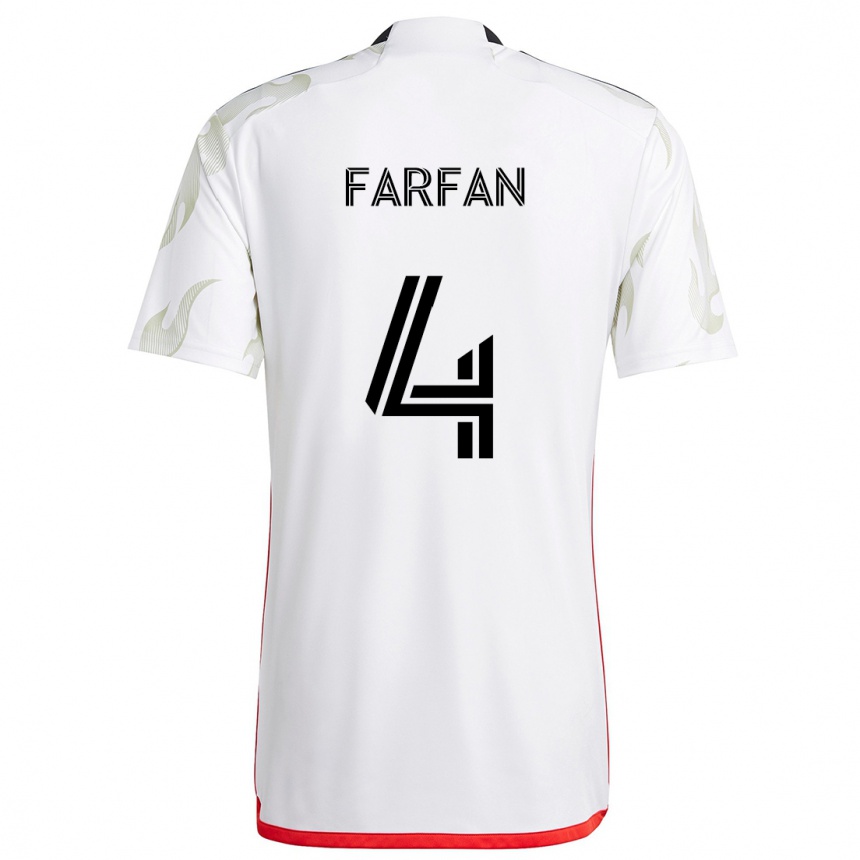 Niño Fútbol Camiseta Marco Farfán #4 Blanco Rojo Negro 2ª Equipación 2024/25 México