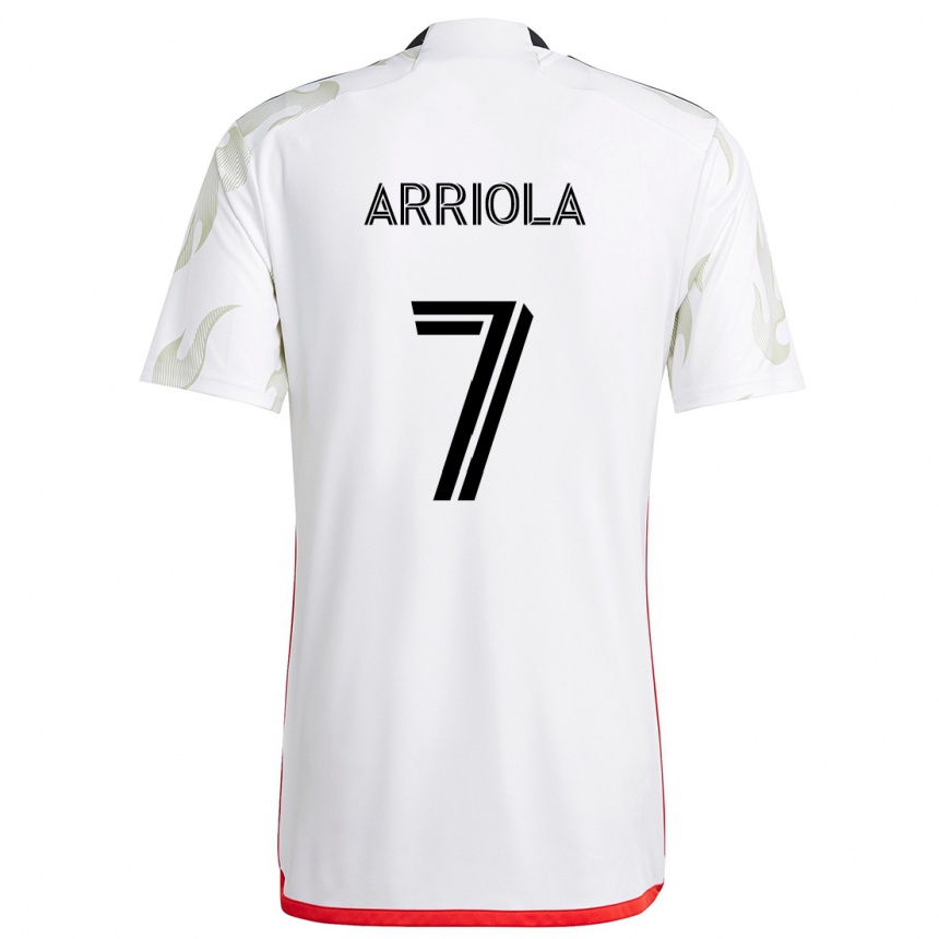 Niño Fútbol Camiseta Paul Arriola #7 Blanco Rojo Negro 2ª Equipación 2024/25 México