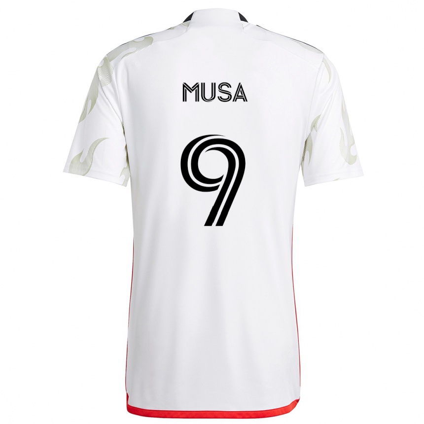 Niño Fútbol Camiseta Petar Musa #9 Blanco Rojo Negro 2ª Equipación 2024/25 México