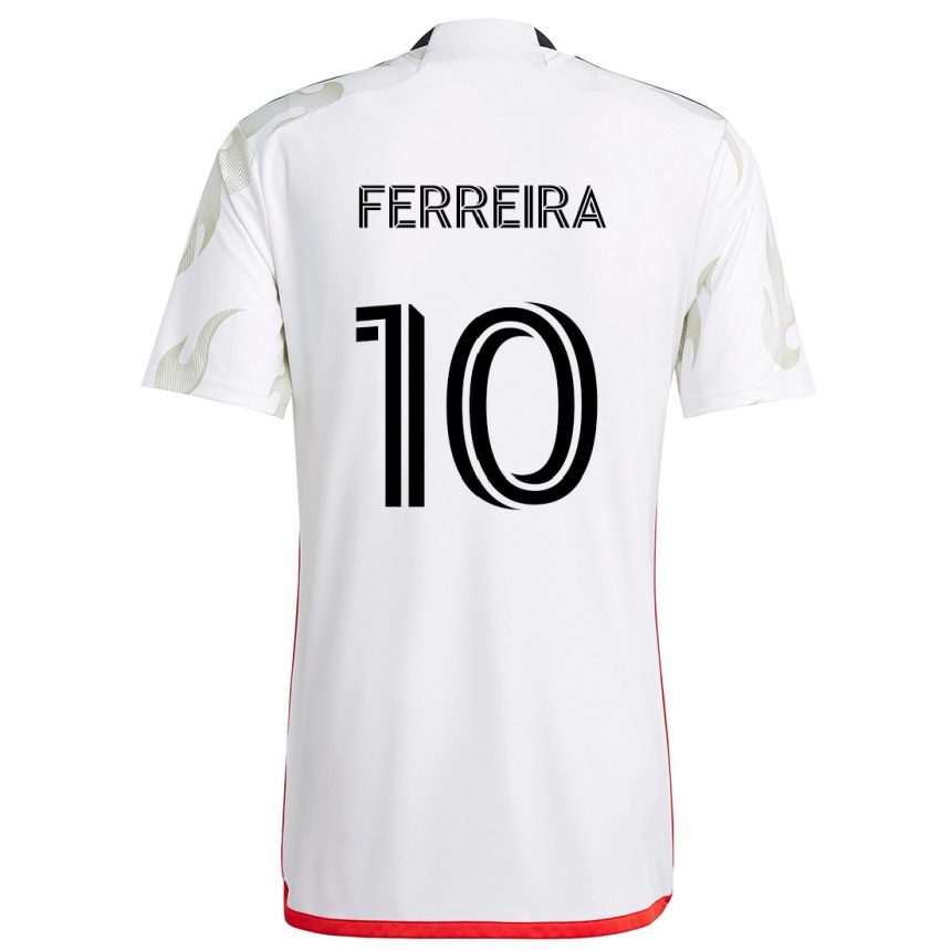 Niño Fútbol Camiseta Jesús Ferreira #10 Blanco Rojo Negro 2ª Equipación 2024/25 México