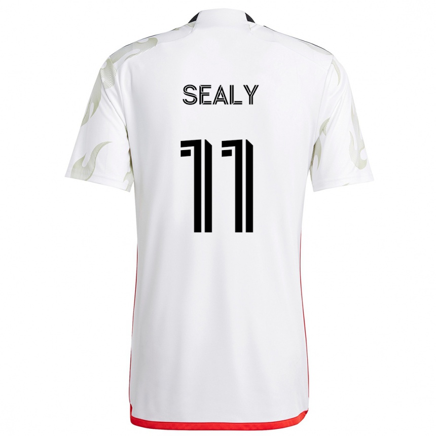 Niño Fútbol Camiseta Dante Sealy #11 Blanco Rojo Negro 2ª Equipación 2024/25 México