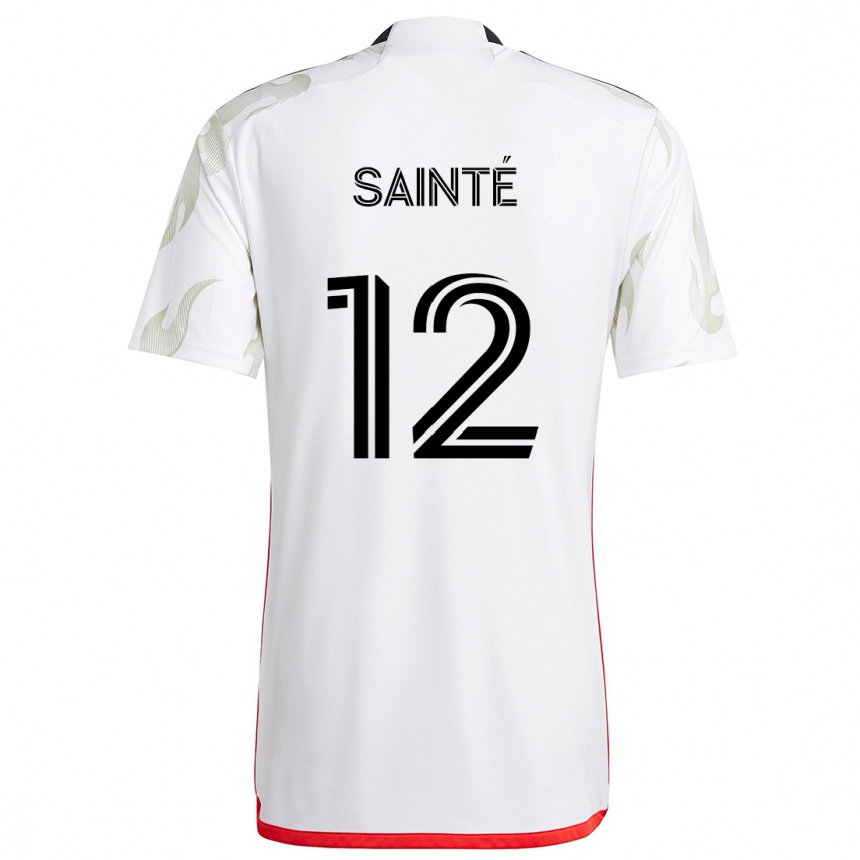 Niño Fútbol Camiseta Carl Sainté #12 Blanco Rojo Negro 2ª Equipación 2024/25 México