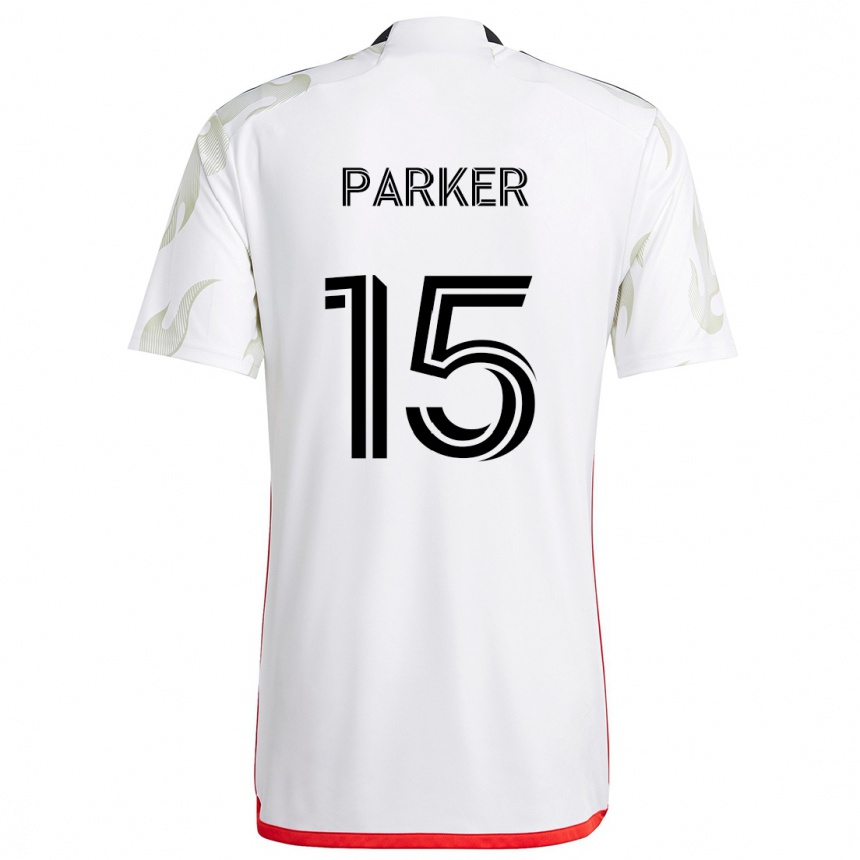 Niño Fútbol Camiseta Isaiah Parker #15 Blanco Rojo Negro 2ª Equipación 2024/25 México