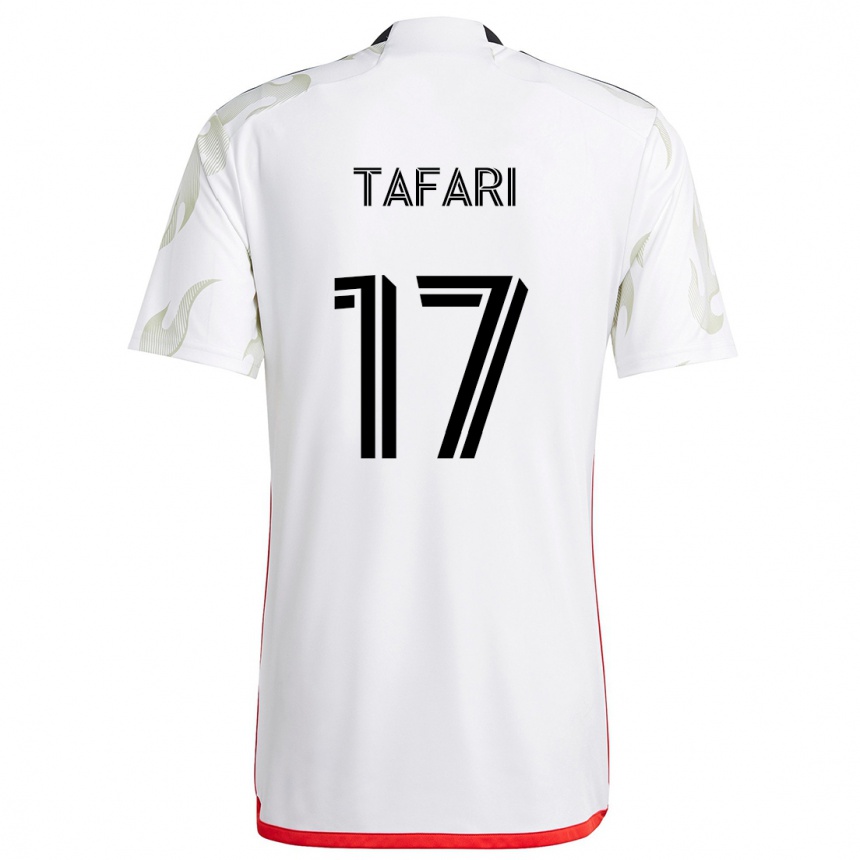 Niño Fútbol Camiseta Nkosi Tafari #17 Blanco Rojo Negro 2ª Equipación 2024/25 México