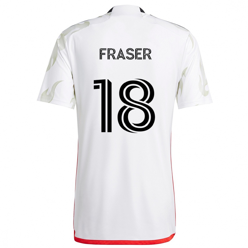 Niño Fútbol Camiseta Liam Fraser #18 Blanco Rojo Negro 2ª Equipación 2024/25 México