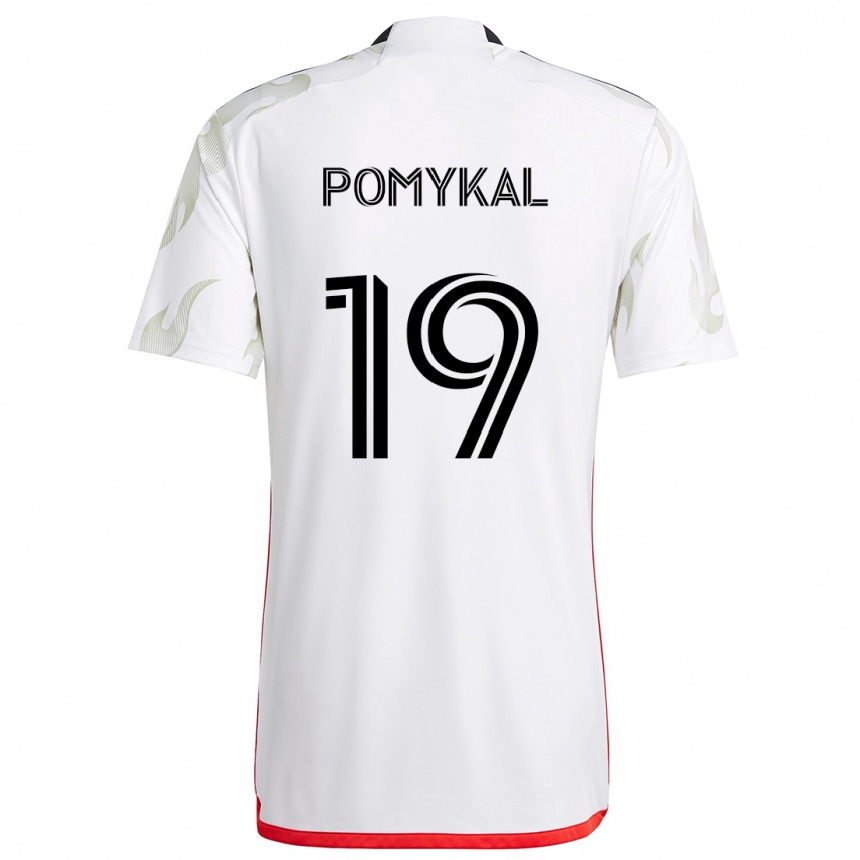 Niño Fútbol Camiseta Paxton Pomykal #19 Blanco Rojo Negro 2ª Equipación 2024/25 México