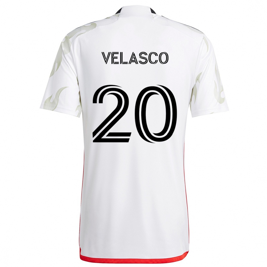 Niño Fútbol Camiseta Alan Velasco #20 Blanco Rojo Negro 2ª Equipación 2024/25 México