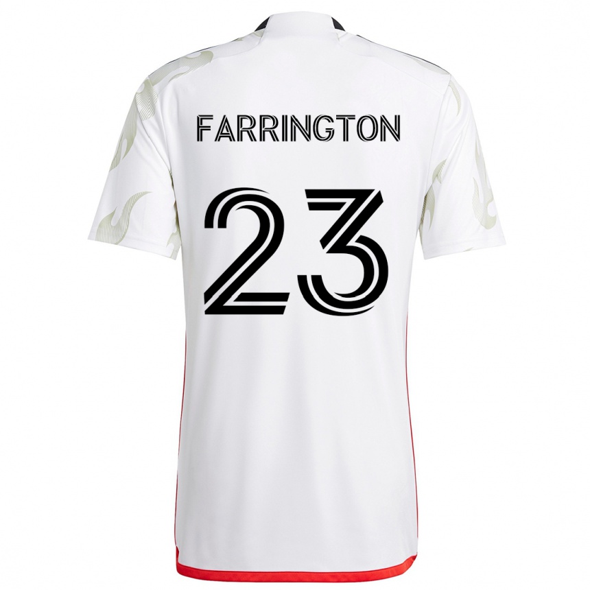 Niño Fútbol Camiseta Logan Farrington #23 Blanco Rojo Negro 2ª Equipación 2024/25 México