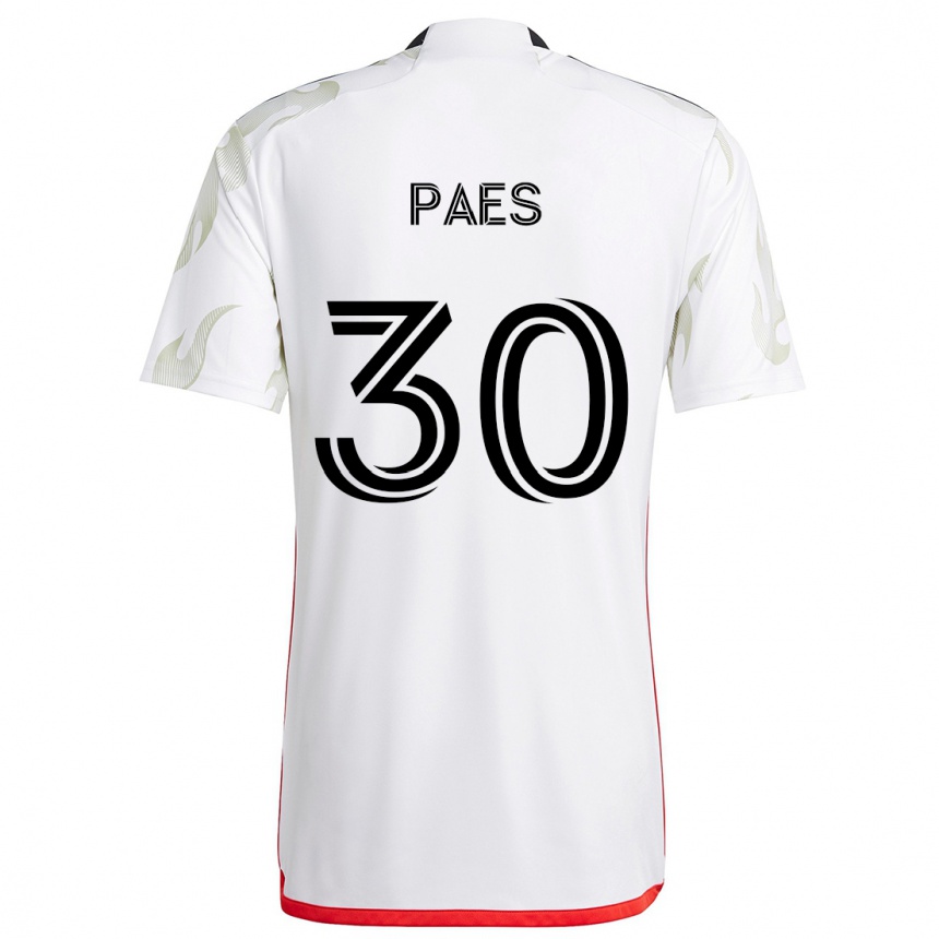 Niño Fútbol Camiseta Maarten Paes #30 Blanco Rojo Negro 2ª Equipación 2024/25 México