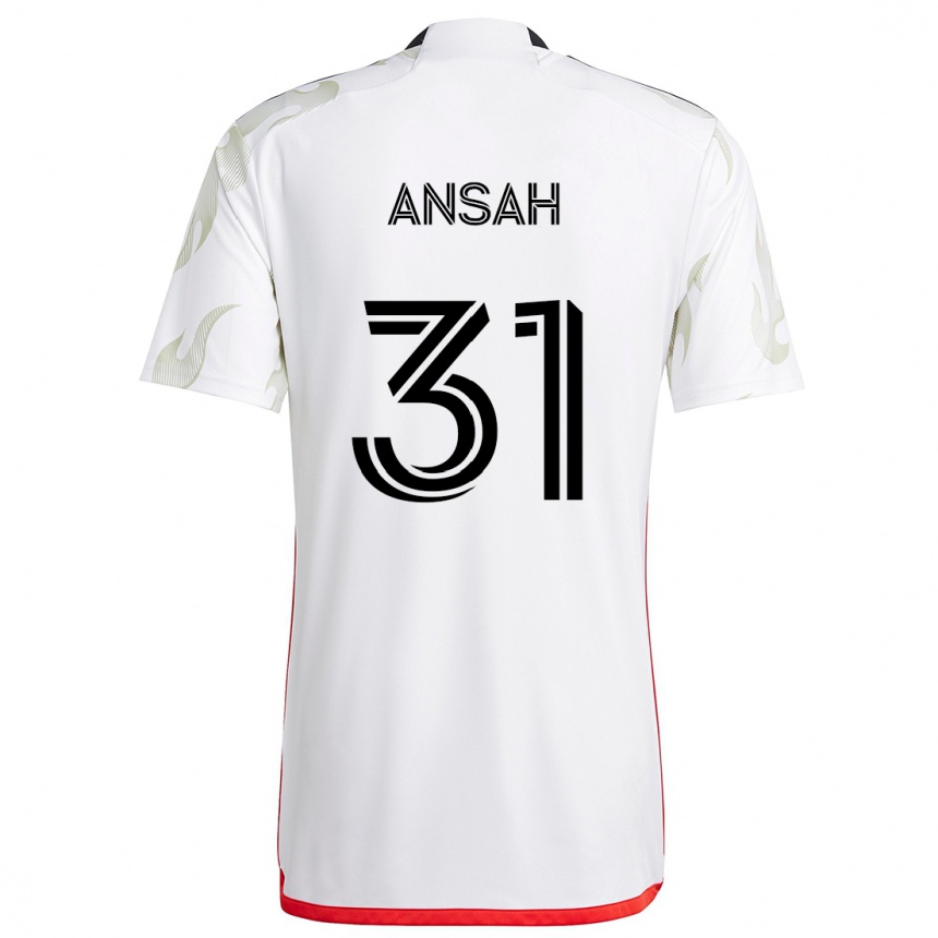 Niño Fútbol Camiseta Eugene Ansah #31 Blanco Rojo Negro 2ª Equipación 2024/25 México