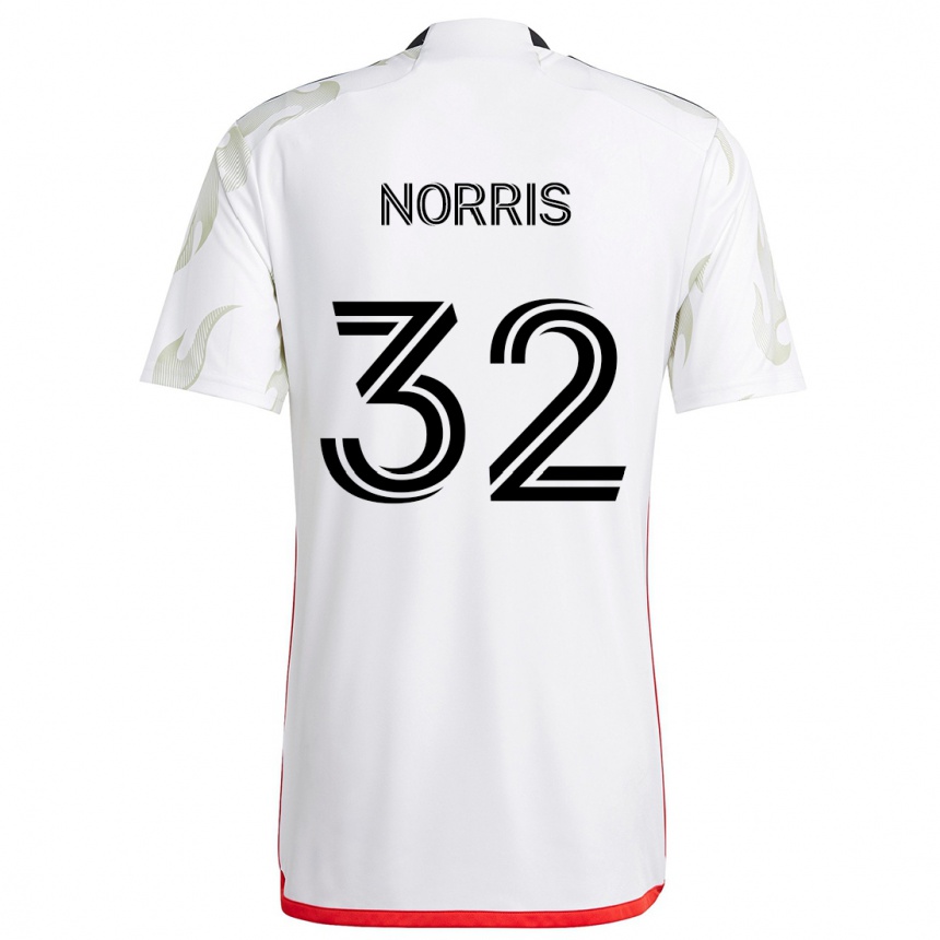 Niño Fútbol Camiseta Nolan Norris #32 Blanco Rojo Negro 2ª Equipación 2024/25 México