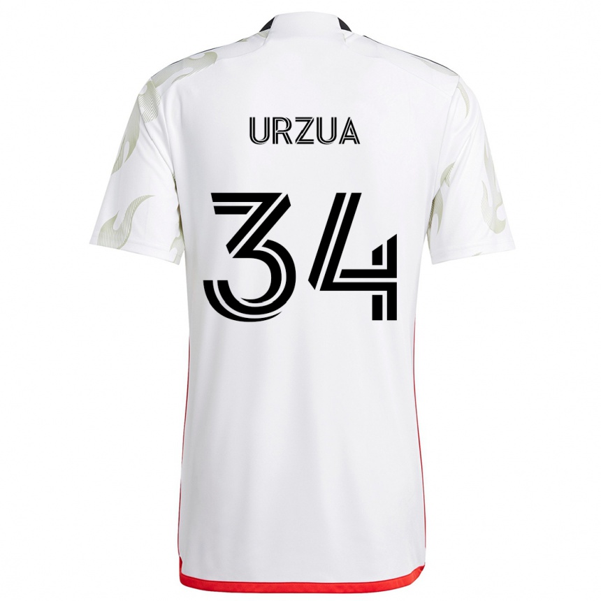 Niño Fútbol Camiseta Alejandro Urzua #34 Blanco Rojo Negro 2ª Equipación 2024/25 México