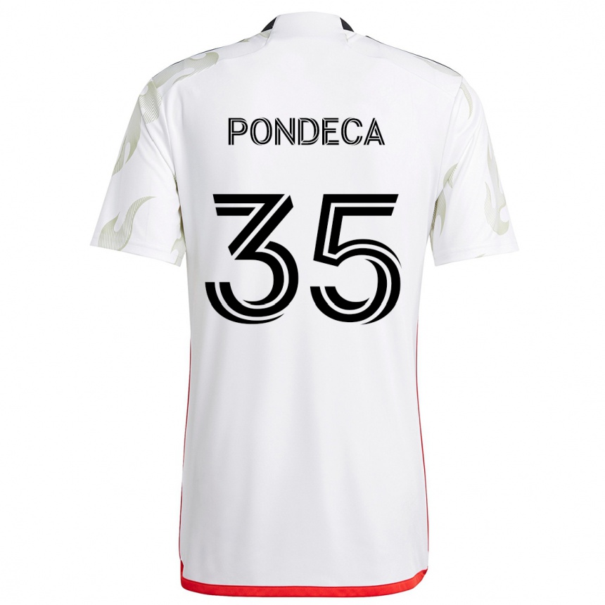 Niño Fútbol Camiseta Tomas Pondeca #35 Blanco Rojo Negro 2ª Equipación 2024/25 México