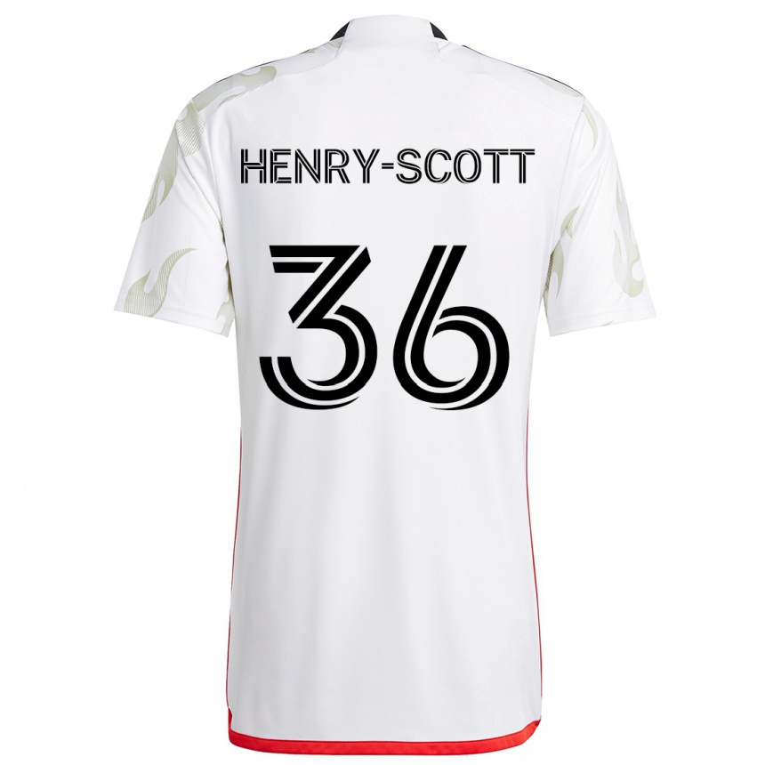 Niño Fútbol Camiseta Malik Henry-Scott #36 Blanco Rojo Negro 2ª Equipación 2024/25 México