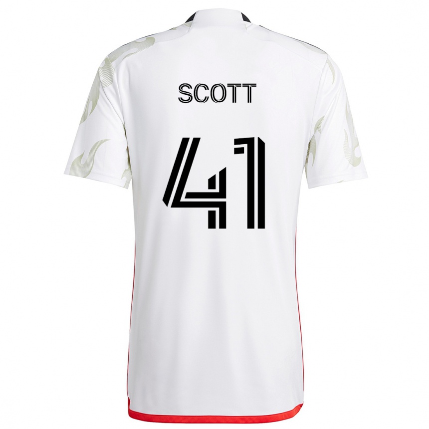 Niño Fútbol Camiseta Tarik Scott #41 Blanco Rojo Negro 2ª Equipación 2024/25 México