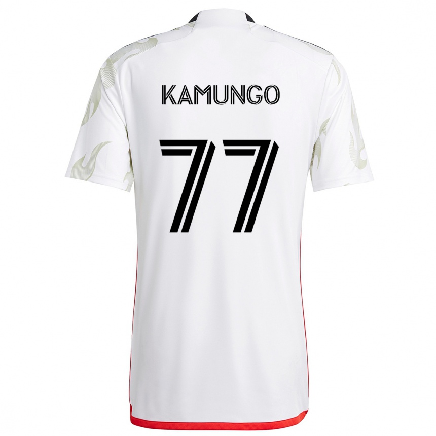 Niño Fútbol Camiseta Bernard Kamungo #77 Blanco Rojo Negro 2ª Equipación 2024/25 México