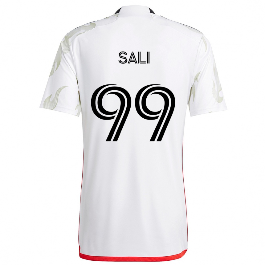 Niño Fútbol Camiseta Enes Sali #99 Blanco Rojo Negro 2ª Equipación 2024/25 México