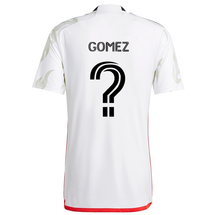 Niño Fútbol Camiseta Victor Gomez #0 Blanco Rojo Negro 2ª Equipación 2024/25 México