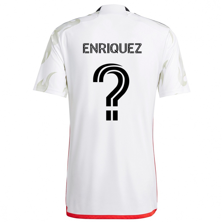 Niño Fútbol Camiseta Fabian Enriquez #0 Blanco Rojo Negro 2ª Equipación 2024/25 México